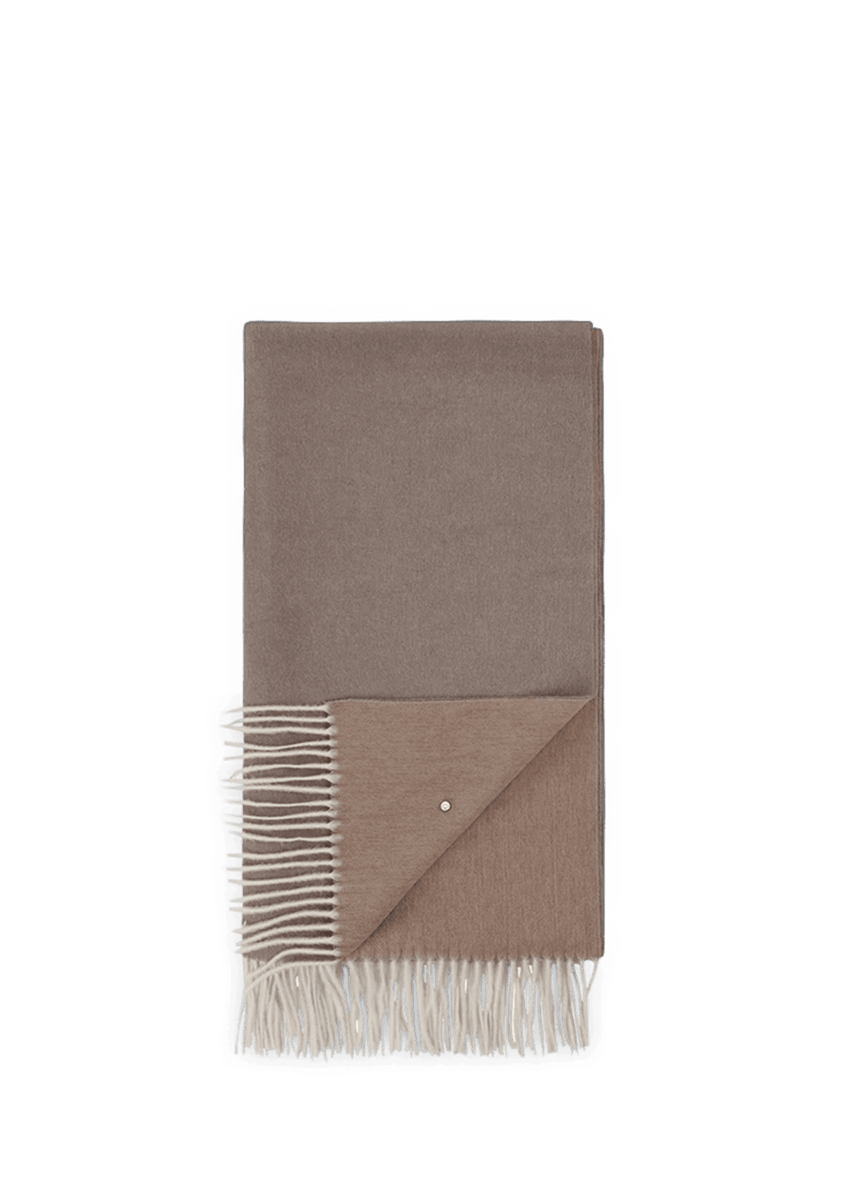 Frontalansicht auf neutralem Hintergrund des Produktes Classic Scarf in der Farbe Mocha/Sand