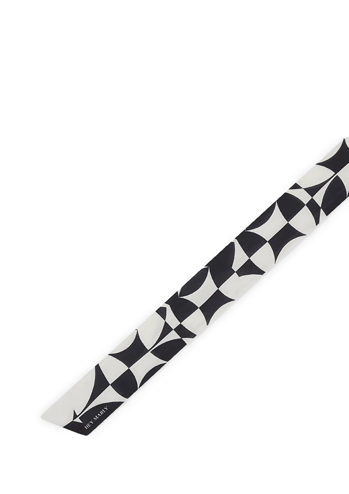 Frontalansicht auf neutralem Hintergrund des Produktes Silky Ribbon Logo Print in der Farbe Black/Crema