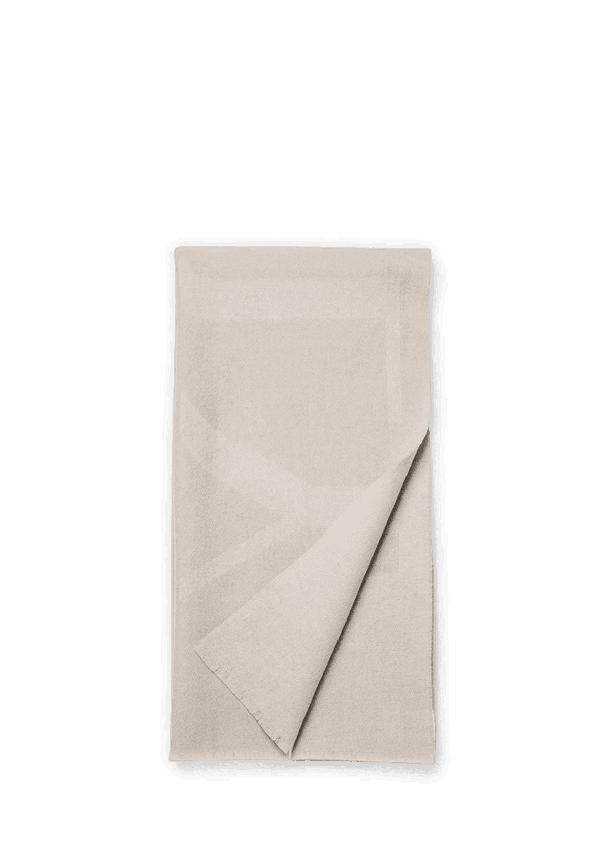 Seitenansicht auf neutralem Hintergrund des Produktes Signature Scarf in der Farbe Crema