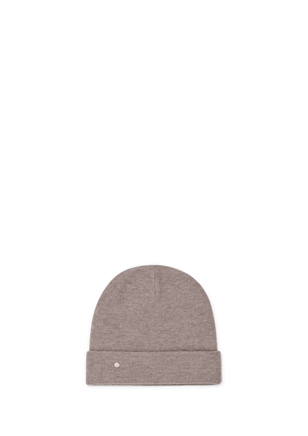 Frontalansicht auf neutralem Hintergrund des Produktes Classic Beanie in der Farbe Mocha/Sand