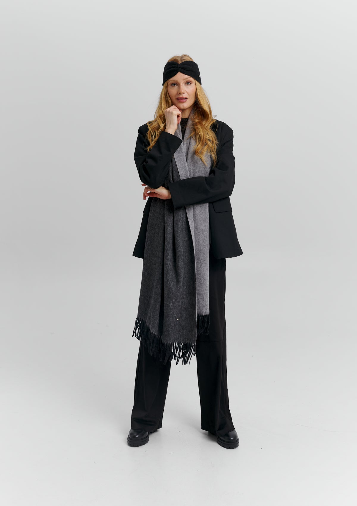 Foulard classique – Noir-Greige