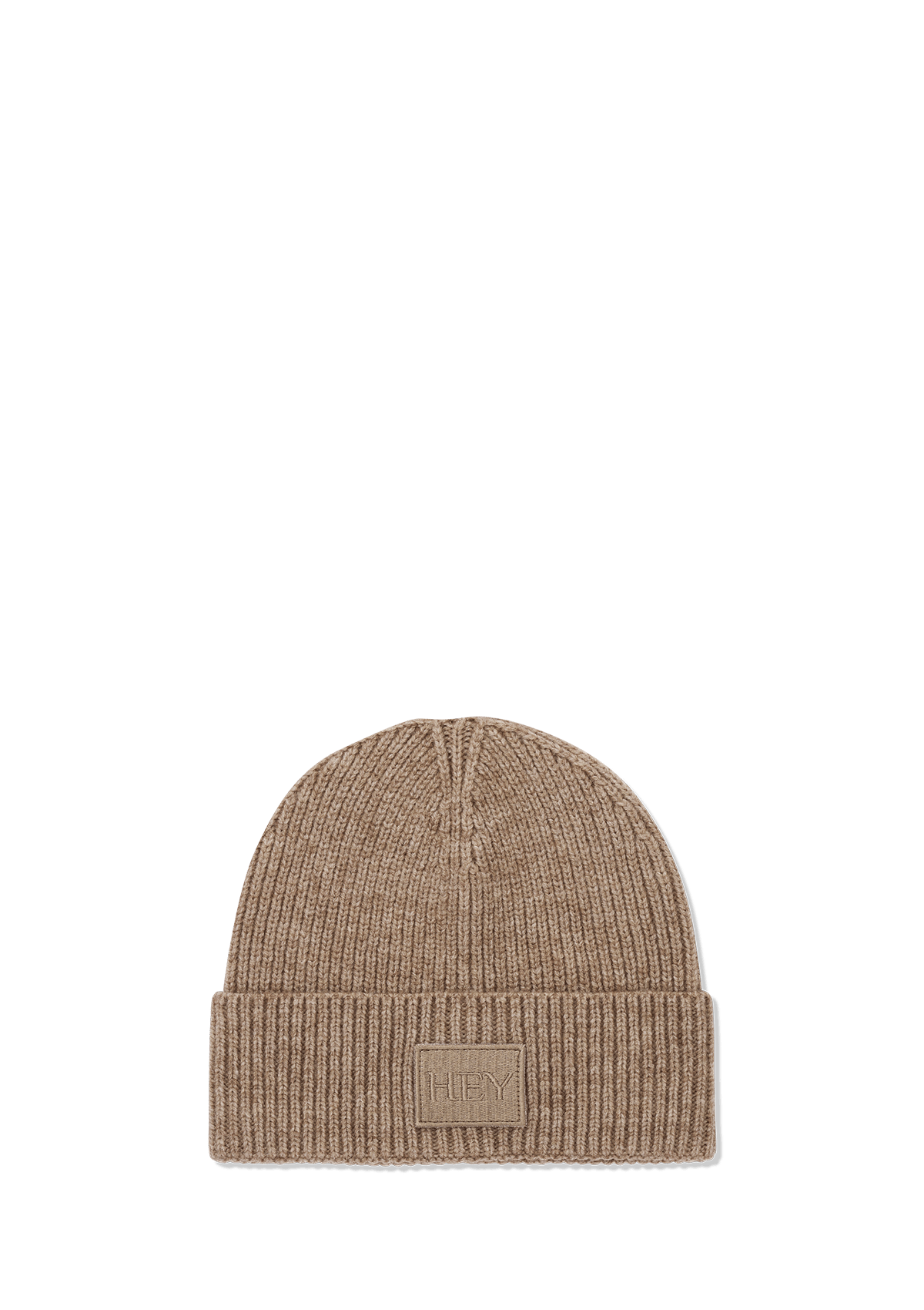 Produktabbildung auf neutralem Hintergrund des Produktes Hey Beanie in der Farbe Mocha