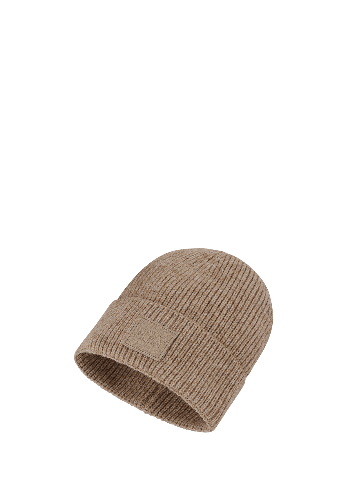 Produktabbildung auf neutralem Hintergrund des Produktes Hey Beanie in der Farbe Mocha