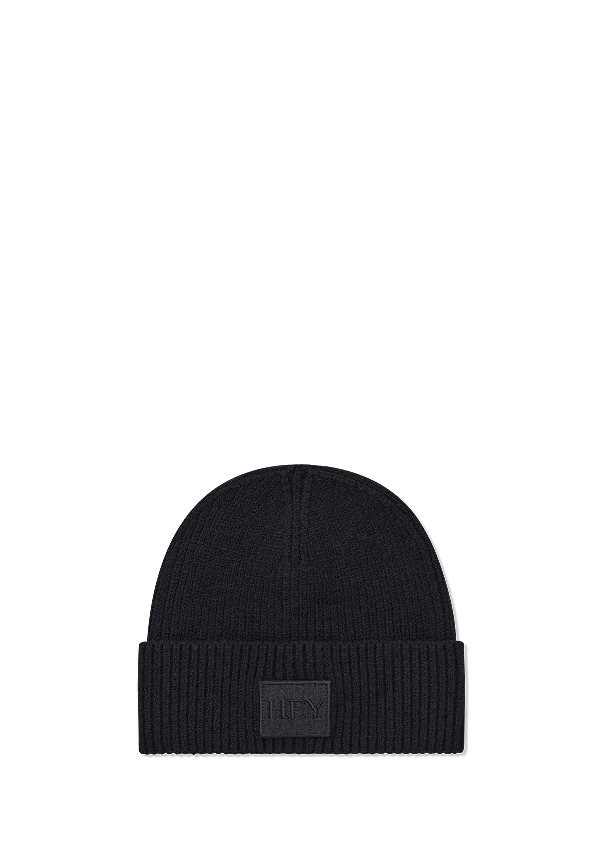 Produktabbildung auf neutralem Hintergrund des Produktes Hey Beanie in der Farbe Black