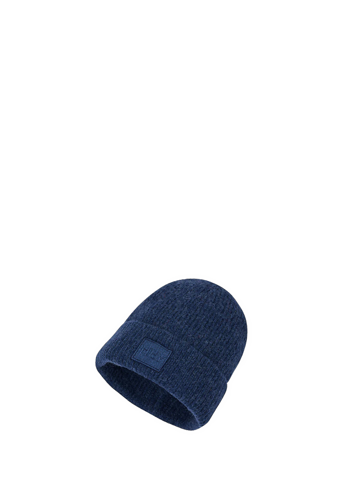 Seitenansicht auf neutralem Hintergrund des Produktes Hey Beanie Kids in der Farbe Blue