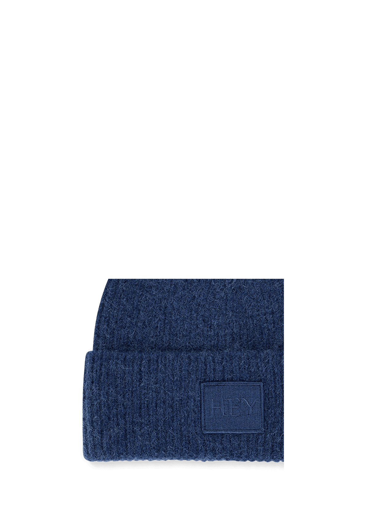 Produktabbildung auf neutralem Hintergrund des Produktes Hey Beanie in der Farbe Blue