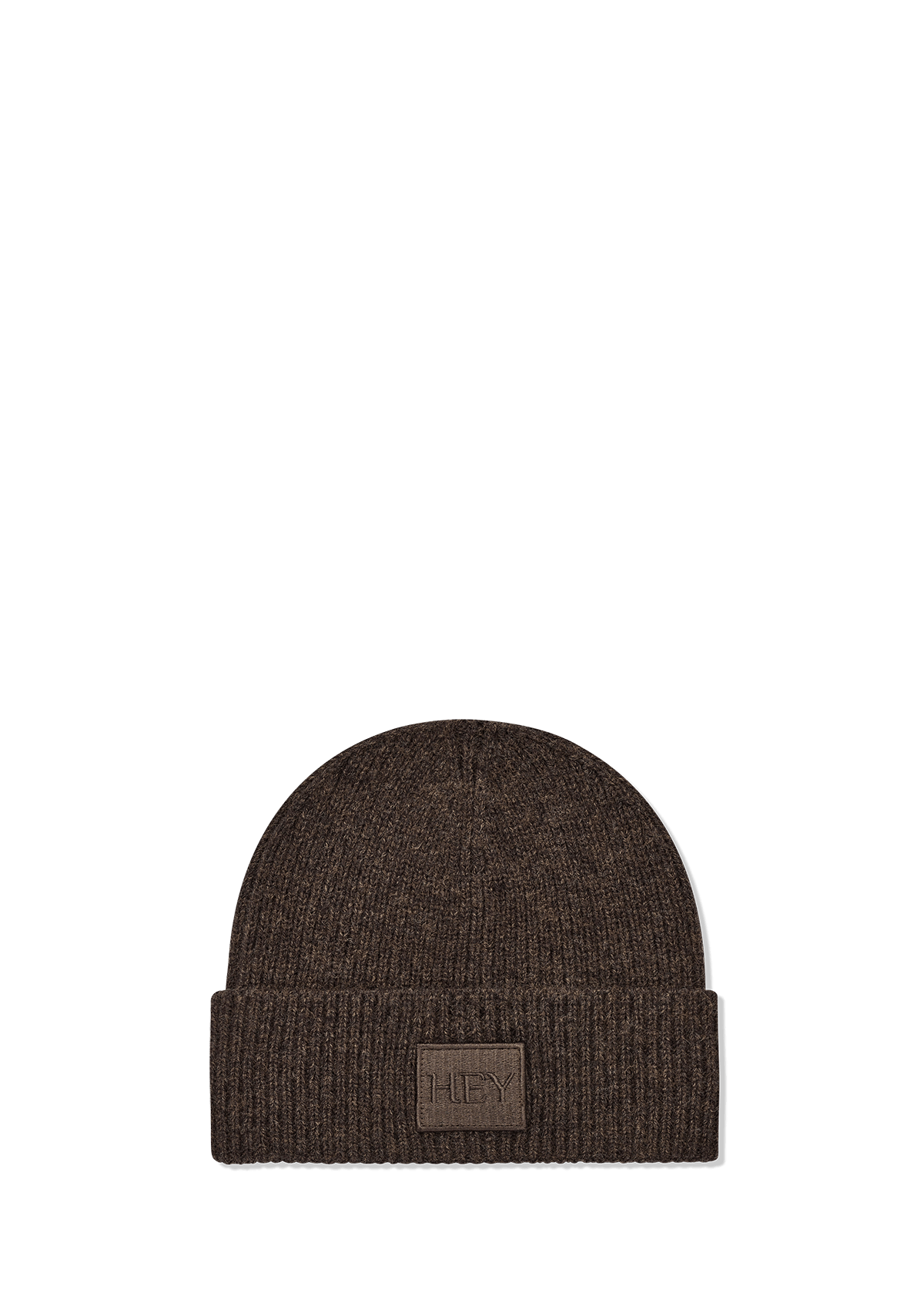 Produktabbildung auf neutralem Hintergrund des Produktes Hey Beanie in der Farbe Coffee